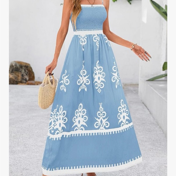 PrettyGarden Dresses & Skirts - Elegant Blue and White Beachy Maxi Dress by Pretty Garden NWT
